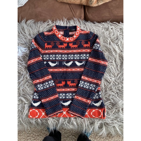 J.Crew Sweaters - J.Crew Sweater Navy Orange Unique Rare Womens size small